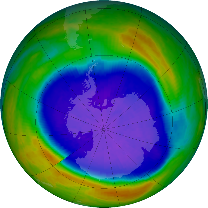 Antarctic ozone map for 18 September 2001